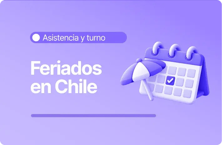 Imagen sobre feriados en Chile, con un calendario y una sombrilla que representan la planificación de días festivos, turnos laborales y descansos de los trabajadores.