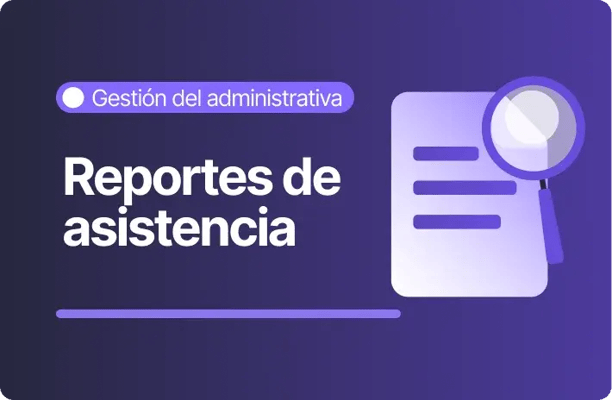 Una hoja de papel de esquinas redondeadas con líneas horizontales moradas y una lupa superpuesta en el lado derecho, junto al texto 